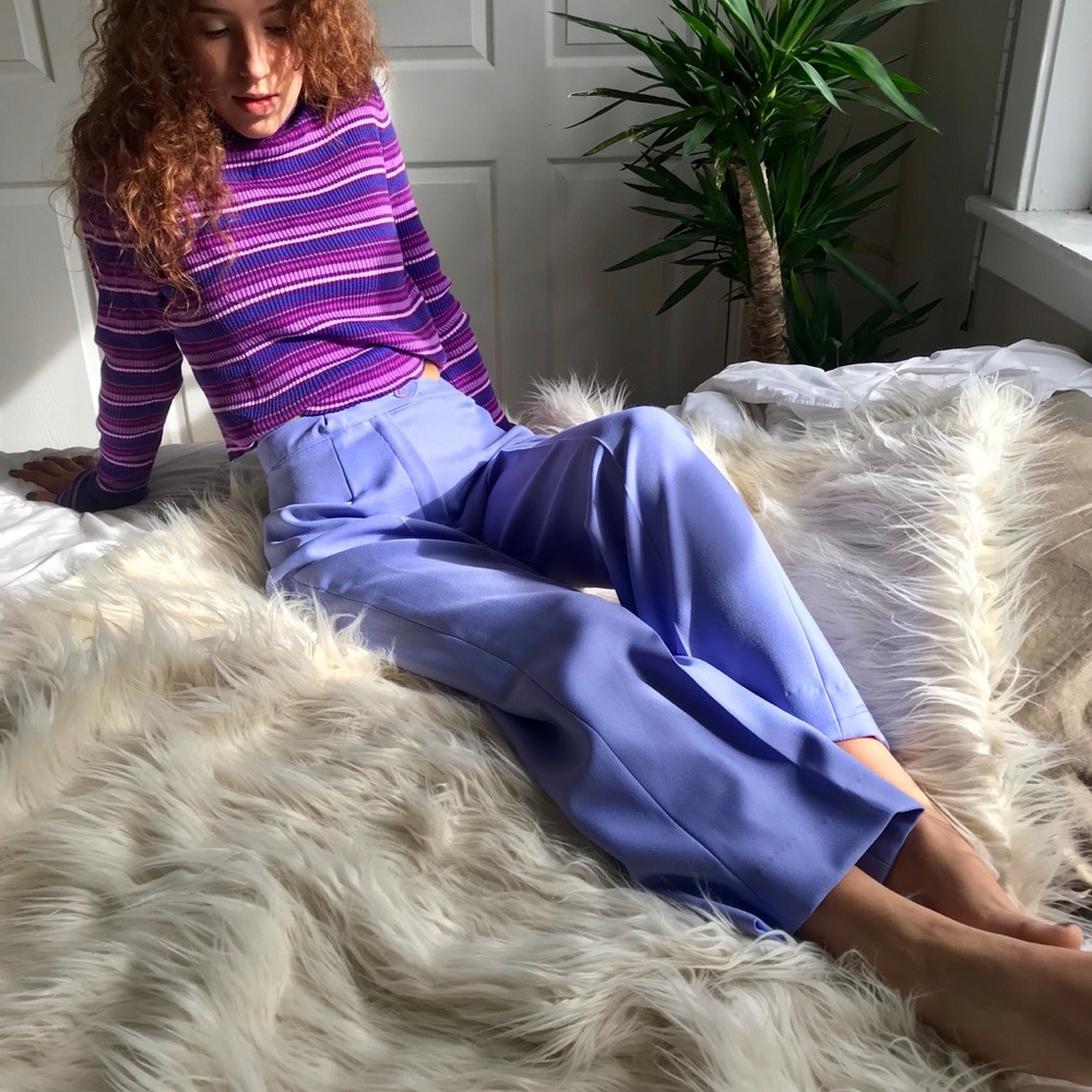 vintage pastel purple high waisted trousers